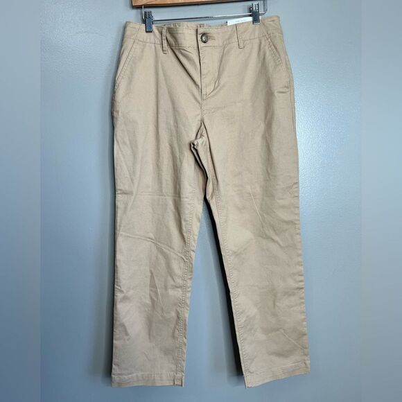 Loft the slim tan casual pants size 8 stretch Business office work wear preppy - Picture 1 of 7